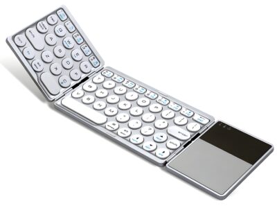 Podwójnie składana klawiatura z touchpadem i Bluetooth do laptopa, tabletu, układ QWERTY typerCLAW-BS120