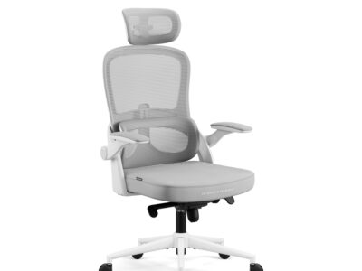 Fotel biurowy ergonomiczny jasny szary Diablo V-Light