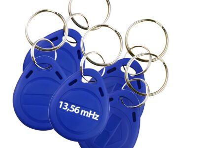 Zestaw 10 zakodowanych breloków MIFARE zbliżeniowych do kluczy, RFID 13, 56 mHz, niebieskie HD-RKF22