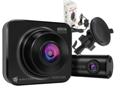 Zestaw Wideorejestrator kamera samochodowa Navitel AR280 Dual + zasilacz Navitel Smartbox