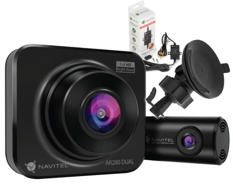 Zestaw Wideorejestrator kamera samochodowa Navitel AR280 Dual + zasilacz Navitel Smartbox