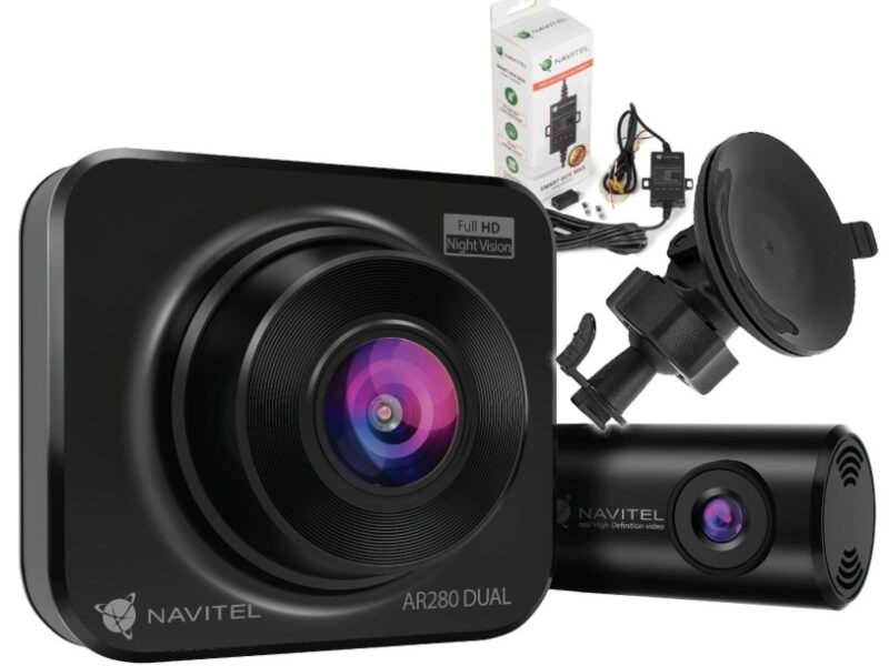 Zestaw Wideorejestrator kamera samochodowa Navitel AR280 Dual + zasilacz Navitel Smartbox