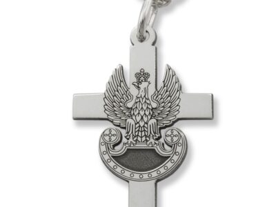 Krzyżyk srebrny z orzełkiem wojskowym KR-10