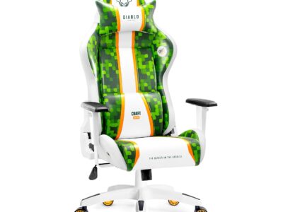 Fotel gamingowy Diablo X-One 2.0 Normal Size, Craft Edition, biało-zielony