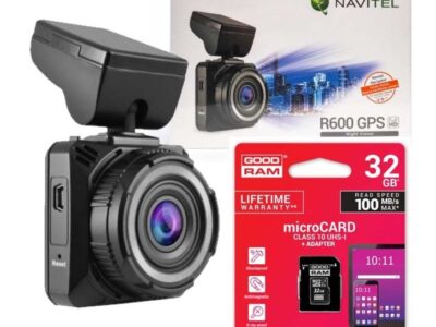 ZESTAW KAMERA SAMOCHDOWA WIDEOREJESTRATOR NAVITEL R600 GPS Full HD + KARTA 32GB