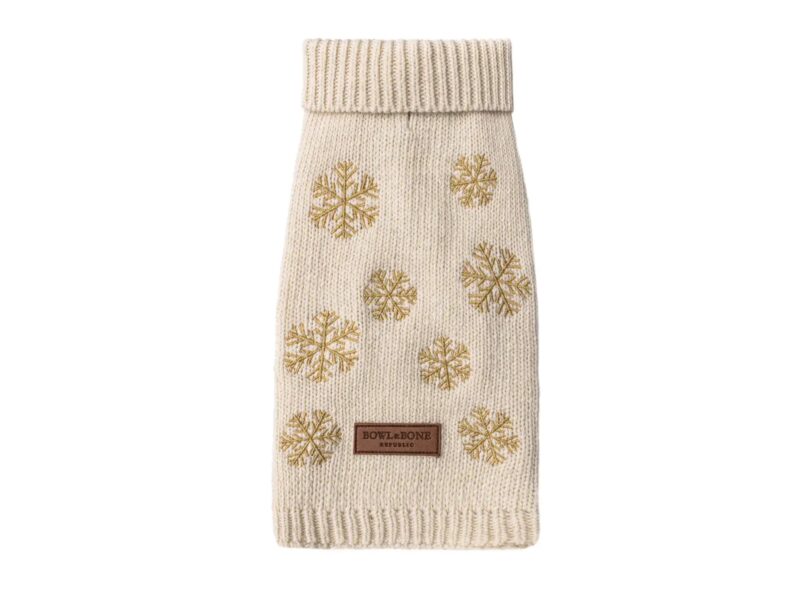 Sweterek dla psa SNOWFLAKE kremowy – XL