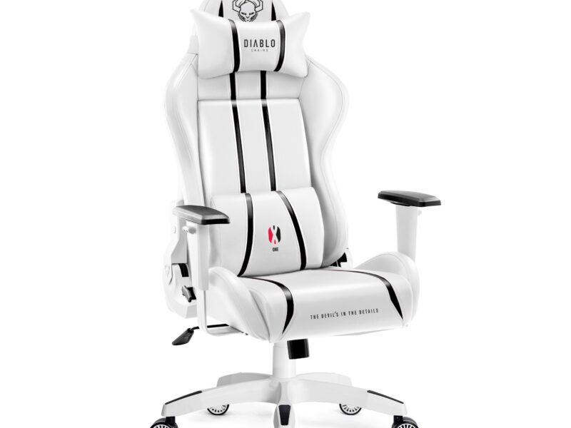Fotel gamingowy Diablo X-One 2.0 Normal Size, biało-czarny