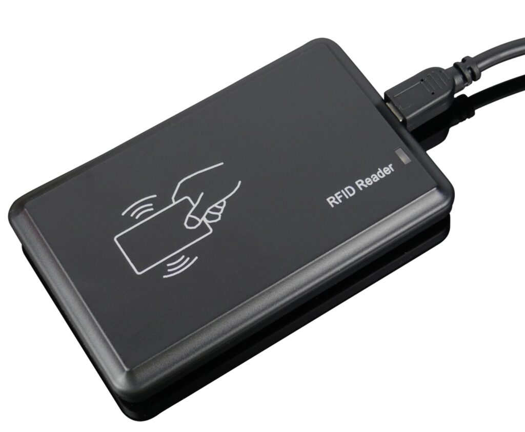 Czytnik RFID LF na karty zbliżeniowe, przewodowy, 125 kHz, kompaktowy, USB do komputera HD-RD20X