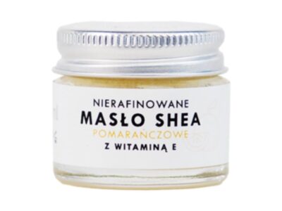 Masło shea nierafinowane pomarańczowe z witaminą E Natur Planet – 20 ml