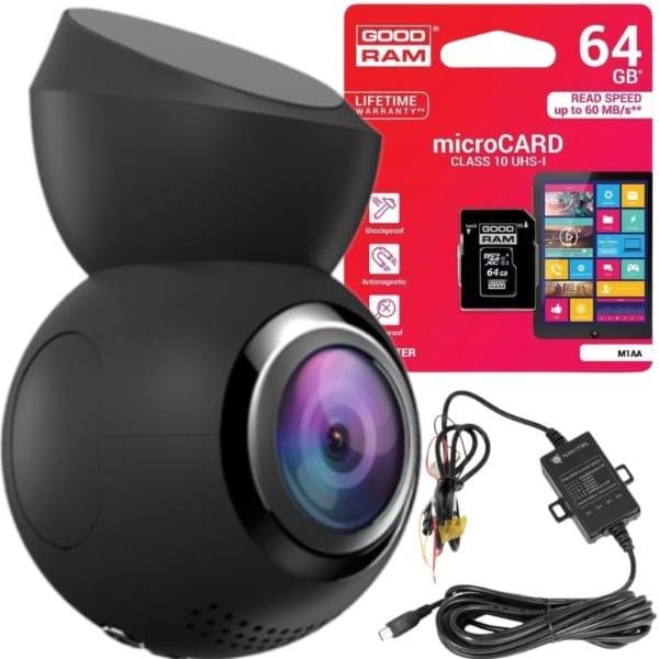 Zestaw Wideorejestrator kamera samochodowa NAVITEL R10 + adapter zasilania Smartbox NAVITEL + karta pamięci 64 GB