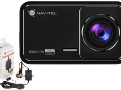 Zestaw Wideorejestrator kamera samochodowa Navitel R385 2K GPS + adapter zasilania Smartbox NAVITEL