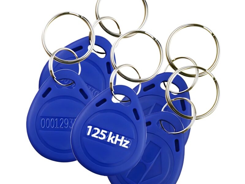 Zestaw 10 zakodowanych breloków zbliżeniowych RFID do kluczy, częstotliwość 125 kHz, niebieskie HD-RKF07