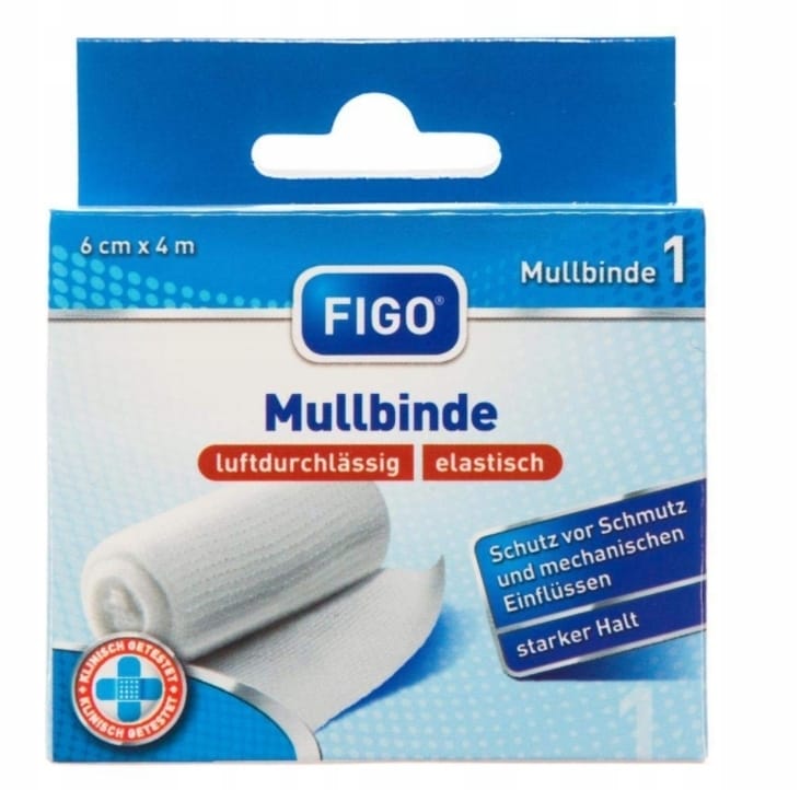 PLASTER OPATRUNEK Z BANDAŻEM ELASTYCZNYM 6M x 4CM PRZEPUSZCZA POWIETRZE DE