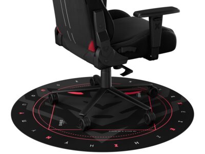 Mata pod fotel gamingowy ochronna czarna z motywem Diablo Chairs