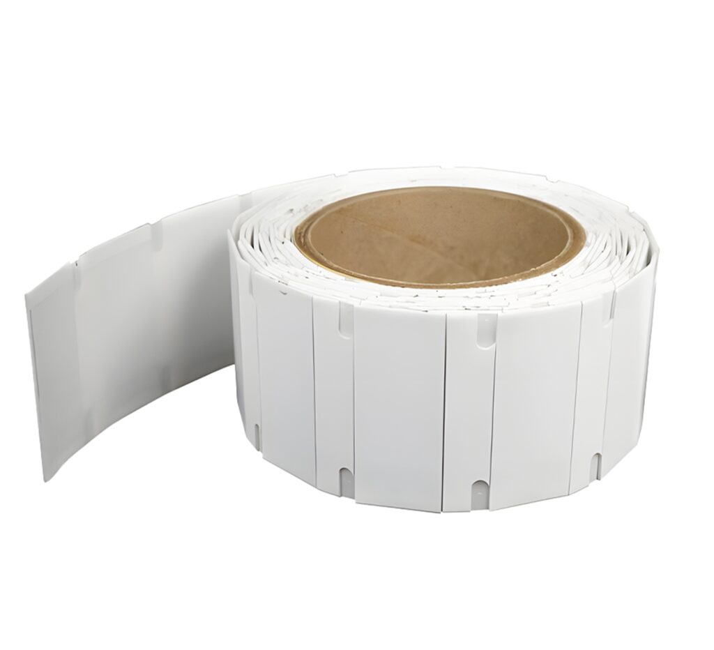 Znaczniki RFID UHF 920-925 MHz, zestaw 20 sztuk naklejek na rolce, odczyt 2,8 -7 m, białe Tag-MR6P-6535