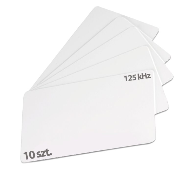 Karty zbliżeniowe UNIQUE 125 kHz do identyfikacji, zakodowane, RFID LF, białe – zestaw 10 sztuk HD-RWC01