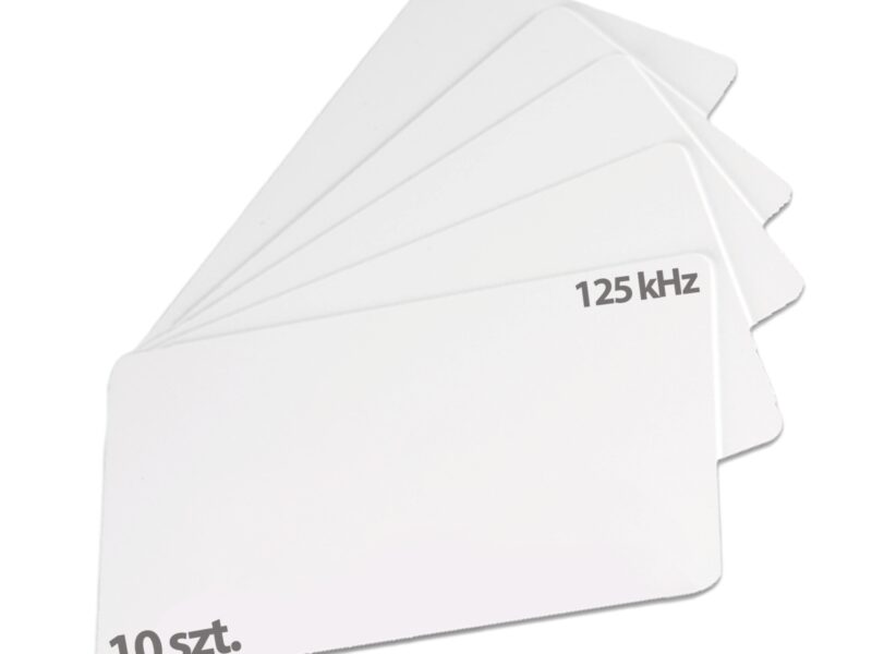 Karty zbliżeniowe UNIQUE 125 kHz do identyfikacji, zakodowane, RFID LF, białe – zestaw 10 sztuk HD-RWC01