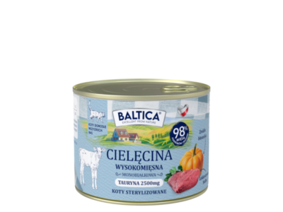 185g Karma mokra Bezzbożowa, monoproteinowa Kot dorosły Cielecina