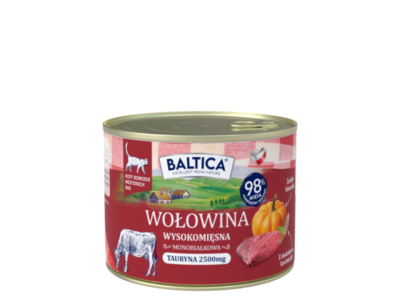 185g Karma mokra Bezzbożowa, monoproteinowa Kot dorosły Wolowina z wątróbka