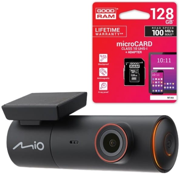 Zestaw Wideorejestrator kamera samochodowa MIO MiVue J30 + karta microSD 128GB