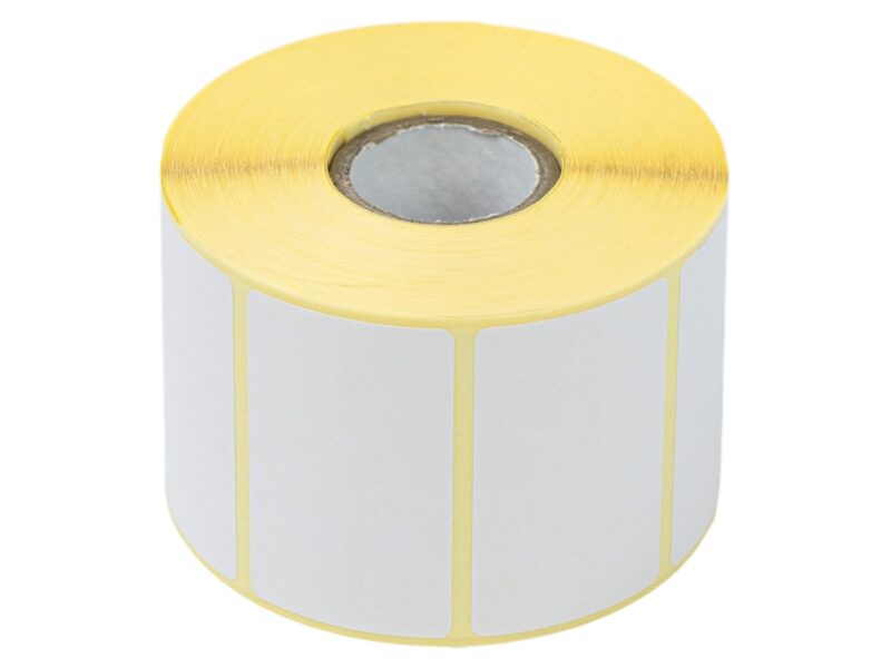 Etykiety termotransferowe na rolce, białe o wymiarach 50 x 30 mm 1000 sztuk do EZD ETK-TT-50×30-FI25