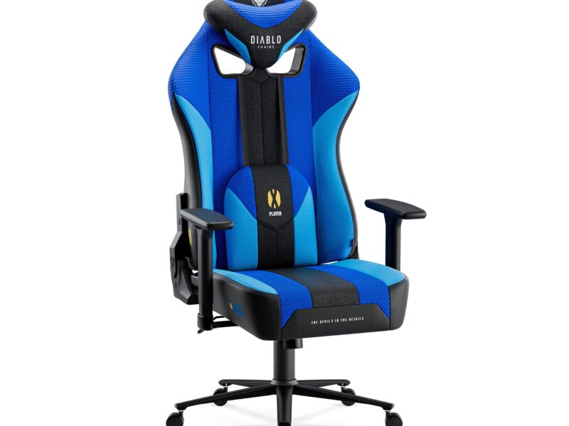 Materiałowy fotel gamingowy Diablo X-Player 2.0 Normal Size, Frost Black