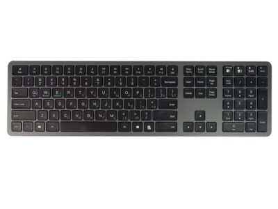 Klawiatura rosyjska, ukraińska z cyrylicą Bluetooth i blok numeryczny, układ QWERTY, USB-C typerCLAW-BC140GR