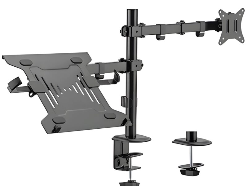 Uchwyt na monitor i laptop 17″-32″ i 10″-15,6″, Standard VESA 75×75, 100×100, do 9 kg SolidHand-AL01M01