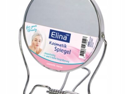DWUSTRONNE LUSTERKO KOSMETYCZE METALOWE NIEMIECKIE ELINA MED 9,5 CM