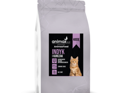 AnimaxFood Indyk i kurczak – Kocie rosnące – 70% mięsa – 100g