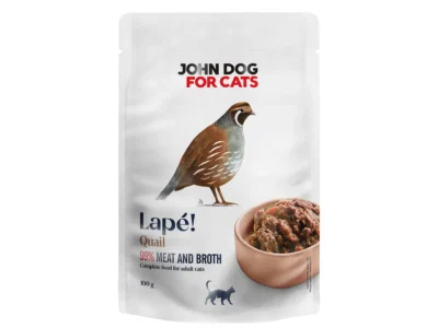 John Dog for Cats Lapé Monobiałkowa karma mokra dla kota Przepiórka 100 g