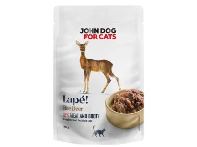 John Dog for Cats Lapé Monobiałkowa karma mokra dla kota Sarna 100 g