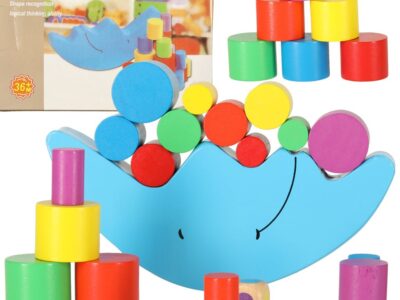 Gra zręcznościowa montessori układanka balansująca klocki drewniane księżyc