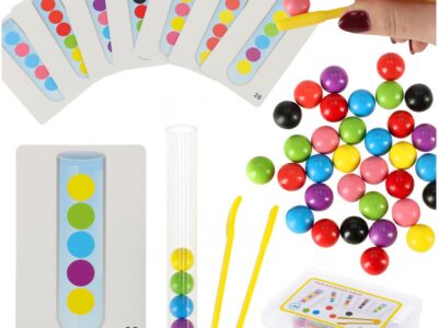 Układanka edukacyjna Montessori kolorowe kulki nauka liczenia nauka kolorów zestaw XXl 66 el.