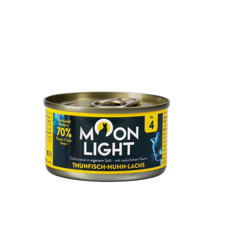 80 gram MOONLIGHT DINNER 4 Karma mokra w puszcze TUŃCZYK, KURCZAK i ŁOSOŚ.