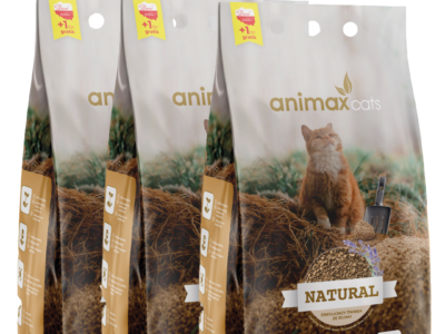 Animax Cats Natural Kruszon – Żwirek ze słomy zbrylający lawenda – Mega pochłaniacz zapachów – 24l