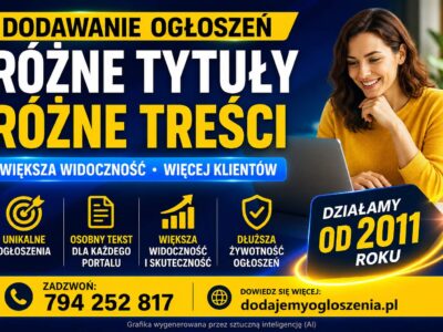 Dodamy Twoje ogłoszenia – różne tytuły, różne opisy, większa widoczność. Multiposting ogłoszeń