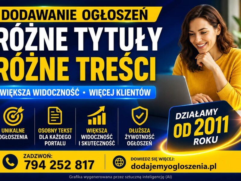 Dodamy Twoje ogłoszenia – różne tytuły, różne opisy, większa widoczność. Multiposting ogłoszeń