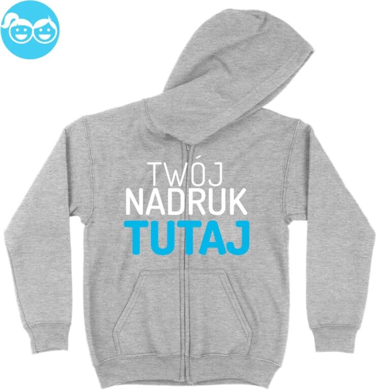 Bluza dziecięca rozpinana z kapturem z własnym nadrukiem
