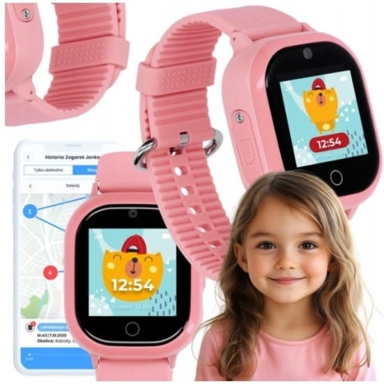 Smartwatch Zegarek Dla Dzieci LOCON GPS Bezpieczna Rodzina GJD.06 Róż