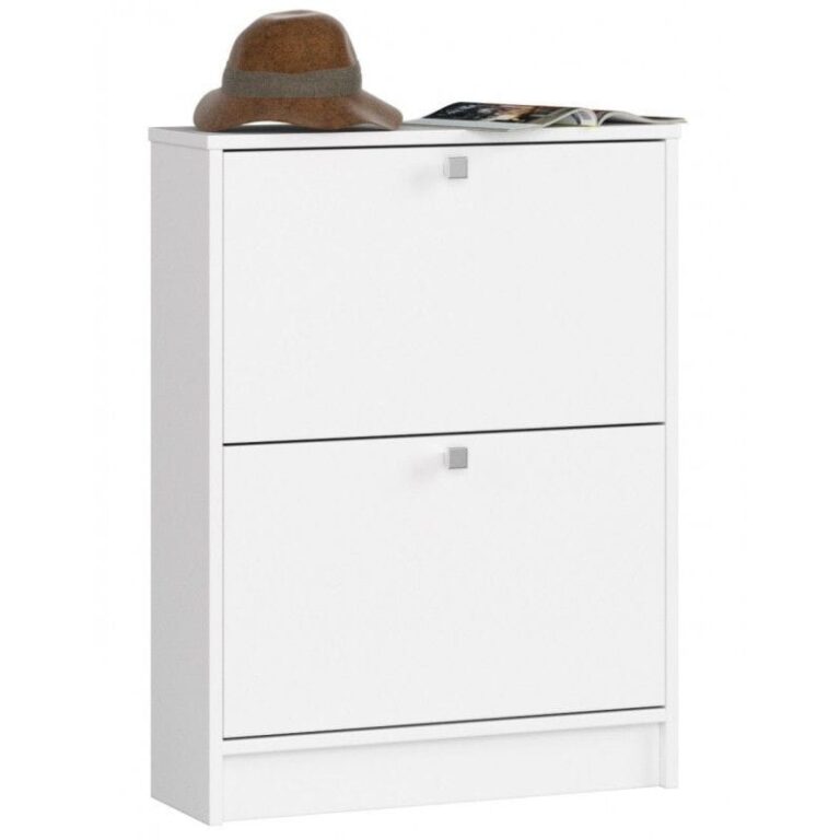 Szafka na buty, uchylne drzwiczki, ARONA, mini, 60x20x80 cm, biel, mat