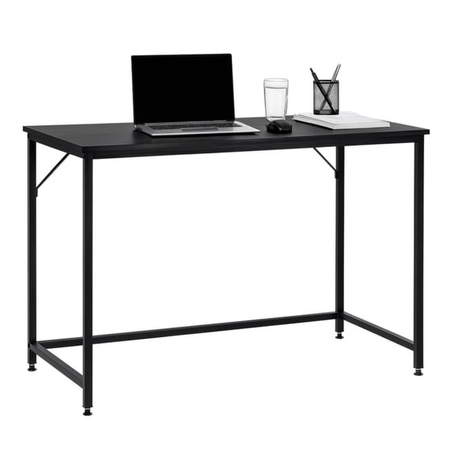 Biurko komputerowe nowoczesne 100x50x76 cm stolik loft industralny czarny