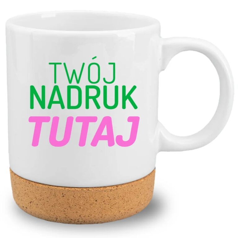 Kubek z korkiem z własnym nadrukiem