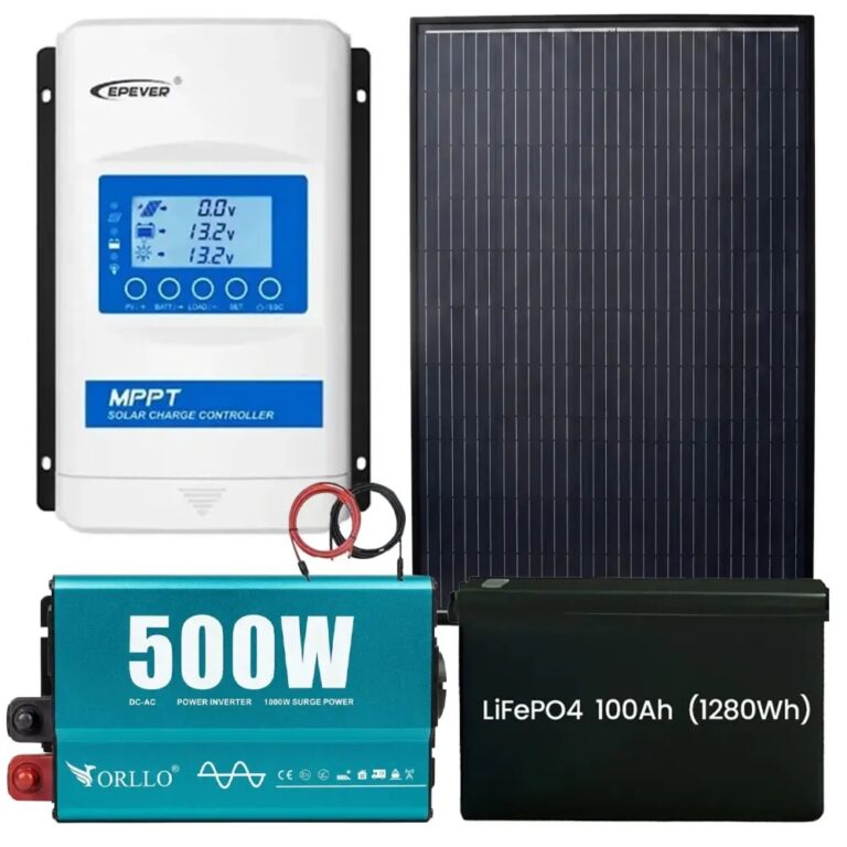 Zestaw Fotowoltaiczny na Działkę Akumulator ORLLO 100Ah 500W do Samodzielnego Montażu Off Grid