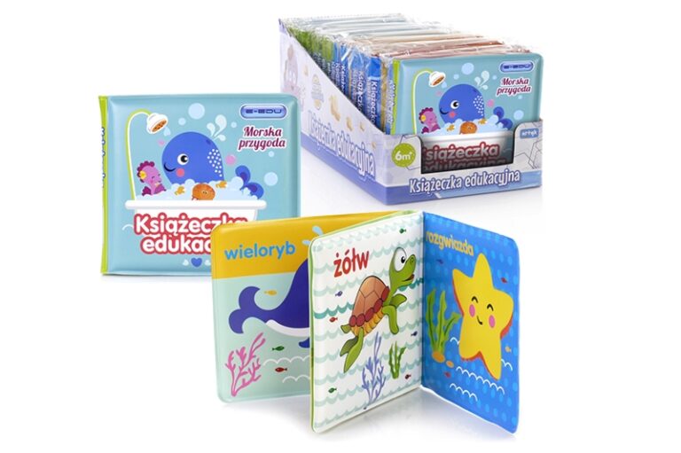 E-Edu Książeczka sensoryczna Morska Przygoda – wodoodporna, 6 m+