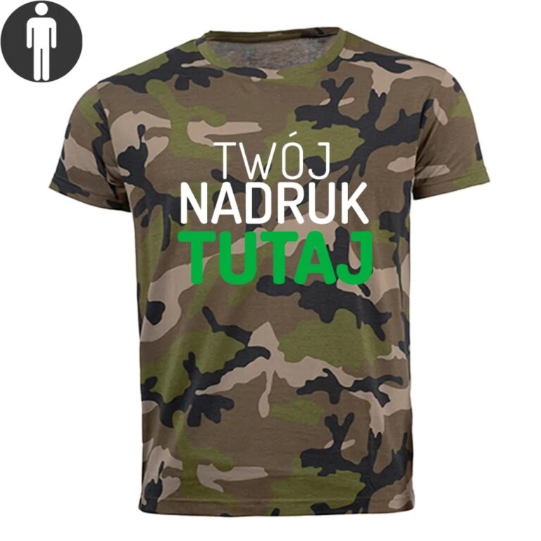 Koszulka męska moro z własnym nadrukiem