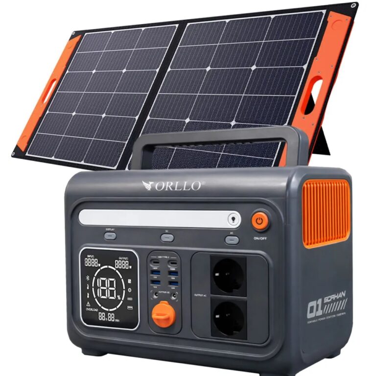 Przenośna Stacja Zasilania z Panelem Solarnym Składanym 100W ORLLO 1200W/1500W