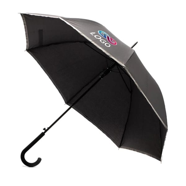 Parasol z taśmą odblaskową Refu – Czarny