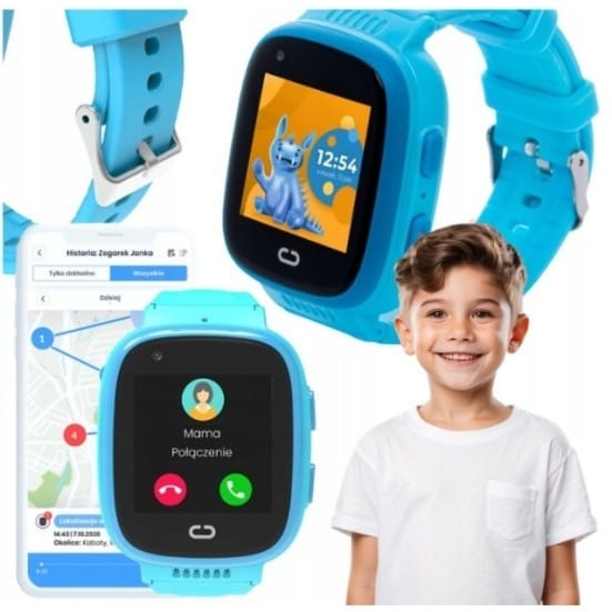 Smartwatch Zegarek Dla Dzieci LOCON GPS Bezpieczna Rodzina GJD.06N Nieb