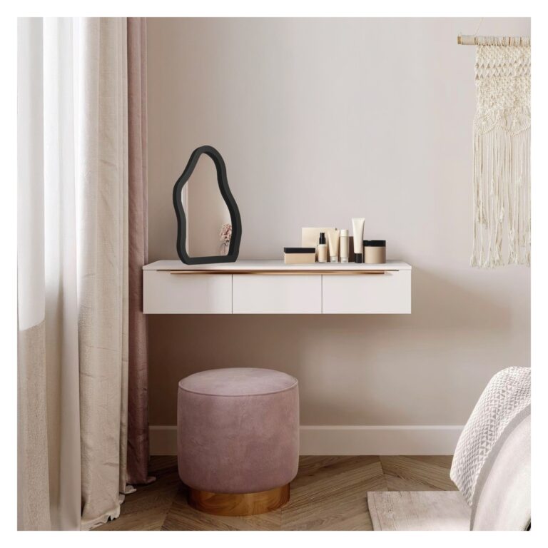Lusterko kosmetyczne w czarnej ramie mdf – STONE PETITE